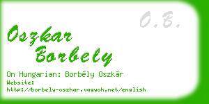oszkar borbely business card